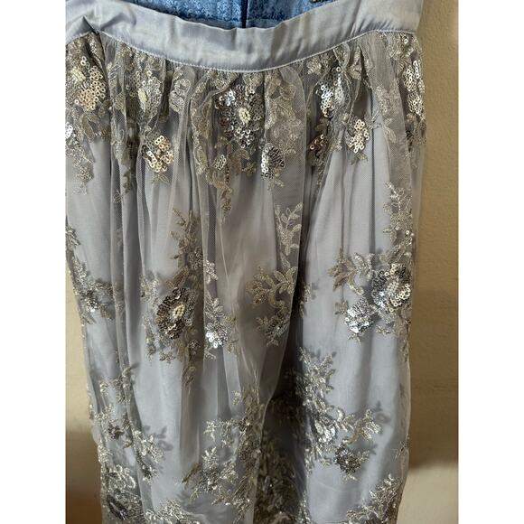 Women's Bergfeuer Stockerpoint Nivea Light Blue Grey Cotton Dirndl Mini Dress - Picture 8 of 10